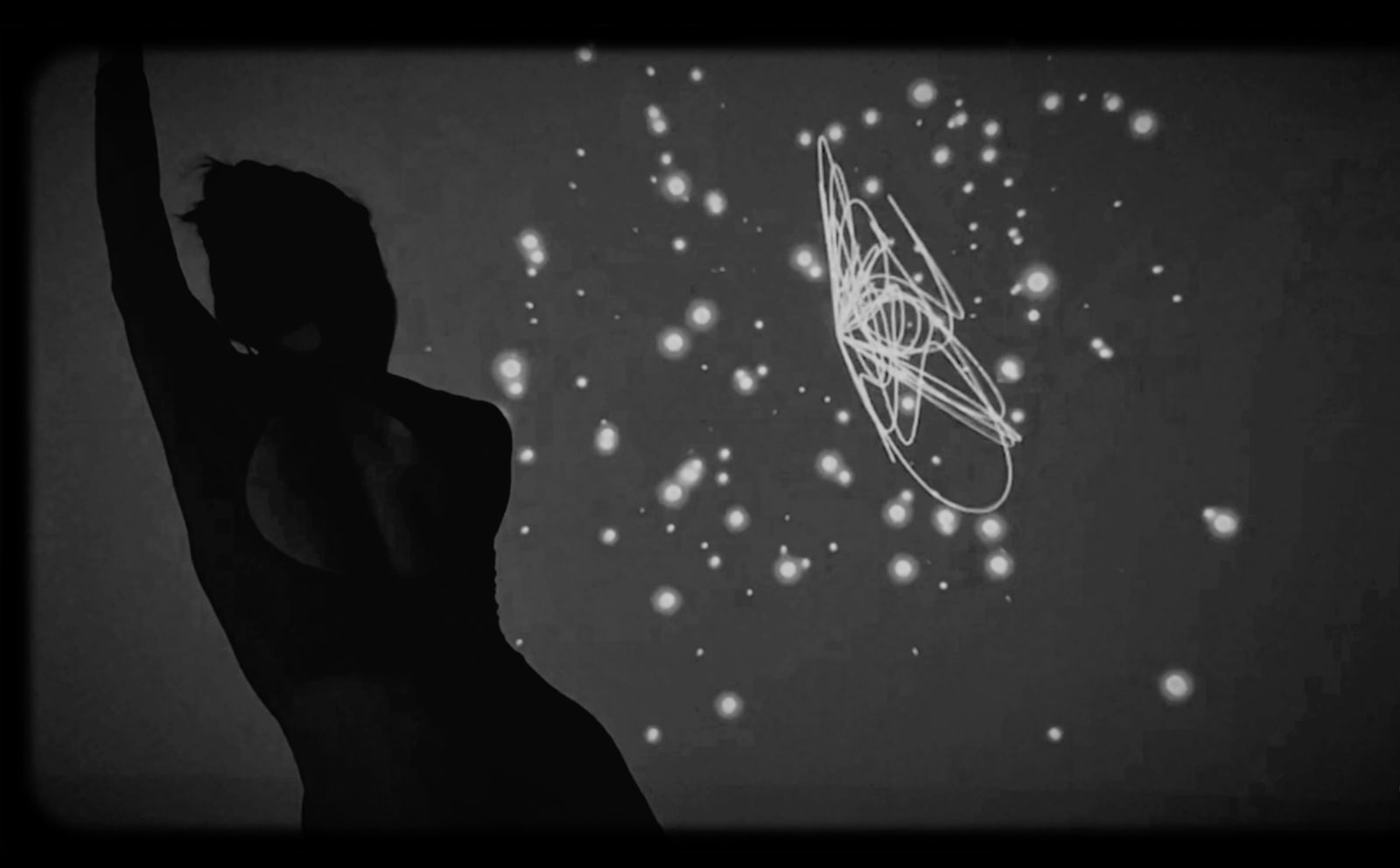 Black-and-white body trace from The Lonely Game