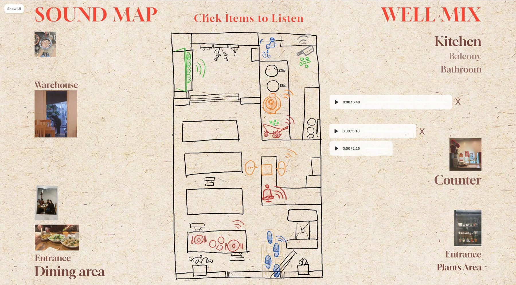 Kitchen Echoes restaurant map interface